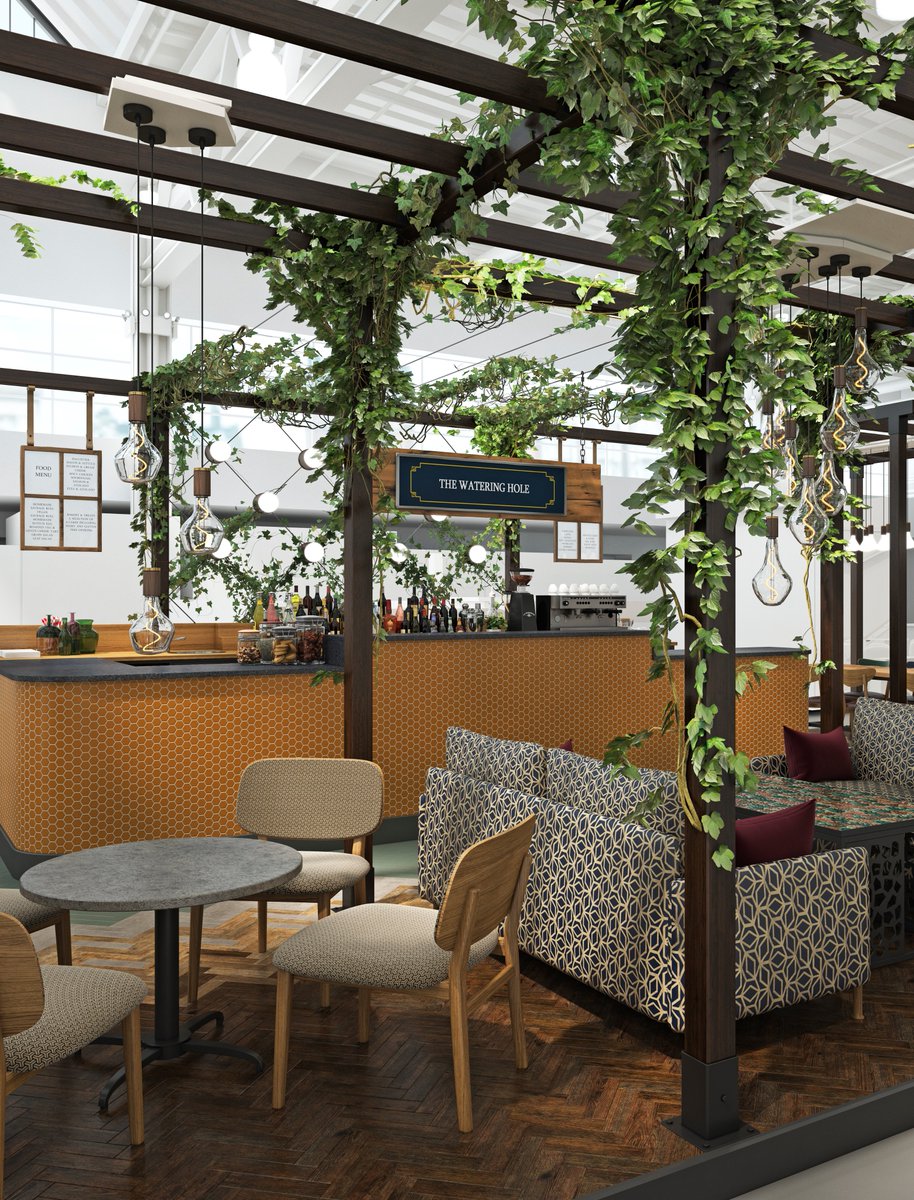 PanazFabrics's tweet photo. Visiting #PUB20 next week?
Then don't miss a your chance to visit 'The Watering Hole', designed by @FormCreativeUK.
This astonishing bar area features our upholstery fabrics &amp; #sustainable #SilicaStone solid surfaces. https://t.co/KVYWuUGvhd