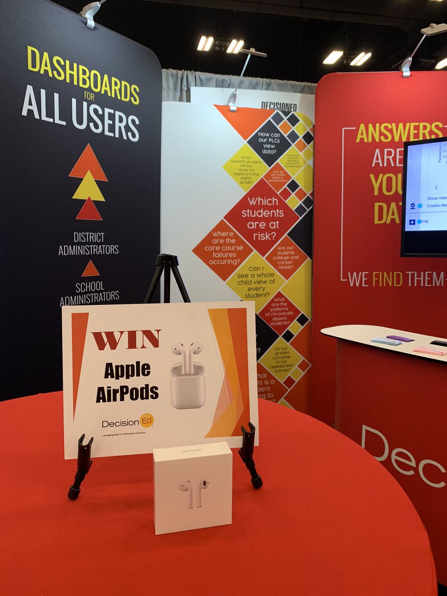 DecisionEd's tweet photo. Last chance to win Airpods! Come visit booth 1215 to enter #TASA2020 #tasa https://t.co/Jt2a7RdbTQ