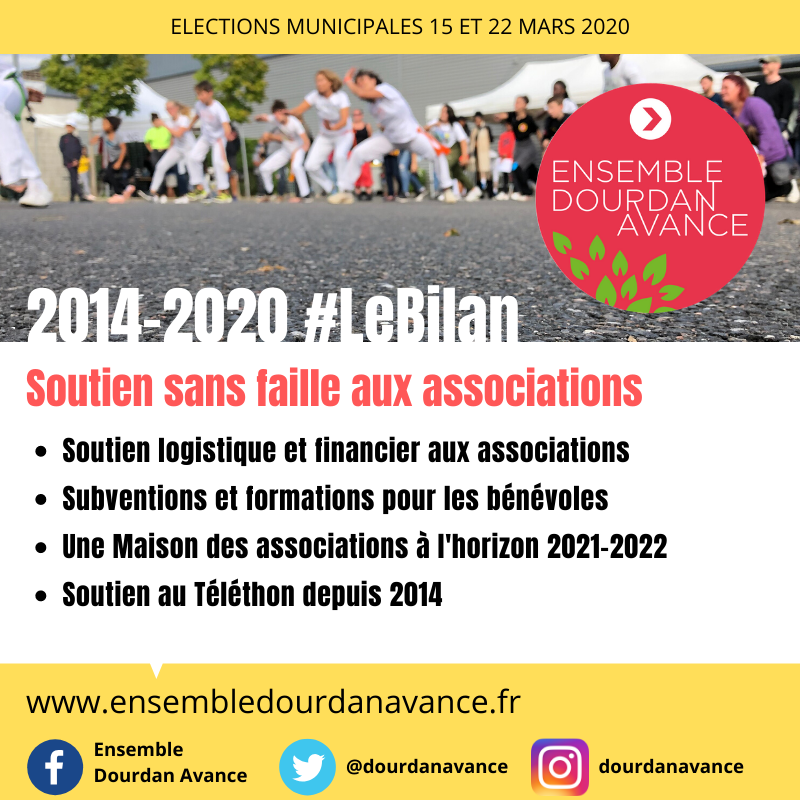 DourdanAvance's tweet photo. #LeBilan | 2014-2020, soutien sans faille au tissu associatif et aux bénévoles : https://t.co/61AWjFr2JA
#Municipales2020 #Dourdan #Essonne #Associations https://t.co/mkElgKSmzu