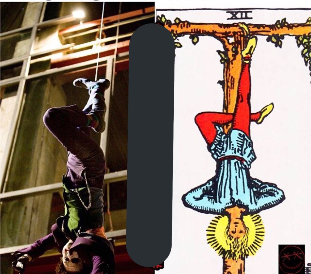 The Fool tarot is near precisely replicated including the mountain and color scheme etc in “The Imaginarium if Doctor Parnassus” with Colin Farrell playing Heath Ledgers character as Ledger had died. Ledger himself replicated the Hanged Man card for his last appearance w Batman.