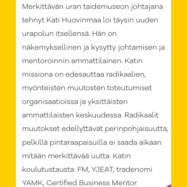 Huovinmaa's tweet photo. Tuskin maltan odottaa! Huomenna pääsen Finlandia-talon stagelle puhumaan satapäiselle yleisölle ihmisten merkityksestä muutosten toteuttamisessa. -Kati Huovinmaa
https://t.co/olvJY96v9I… #assistentti2020 #assistenttiforum #almatalent #finlandiatalo #assari2020
@Alma_Talent https://t.co/1XKJsfBZ0G