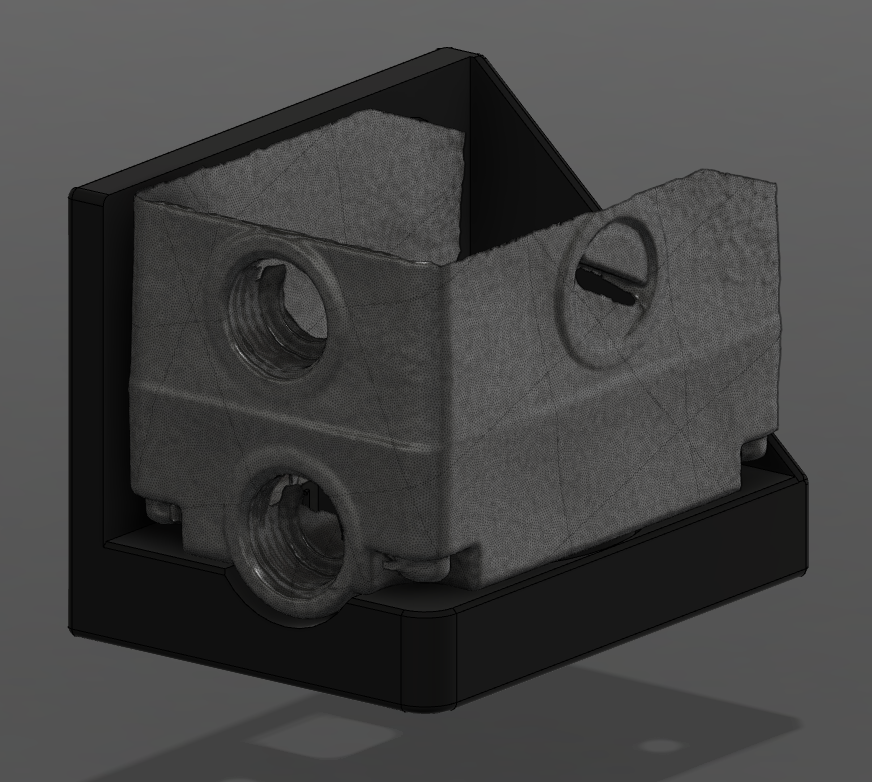 erikcederb's tweet photo. Turns out that the CAD files that @alphacool
provides for the Eisstation 40 does not match the real thing.
Used our @shining3d #EinscanSP #3dscanner to scan the part, brought it into @adskFusion360 and adjusted the mount to fit. Now #3Dprinting rev 2 on our @Markforged #MarkTwo. https://t.co/ApTotQwsJz