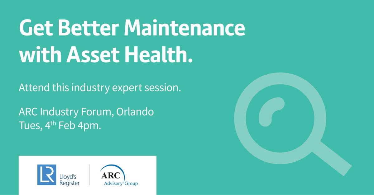 lloydsregister's tweet photo. Oz Rodriguez, our expert voice on APM will join other industry leaders as a panelist at the 24th Annual ARC Advisory Group Industry Forum. Sign up to attend the session - Get Better Maintenance with Asset Health https://t.co/HssHMGUtNw #apm #reliability #maintenance #allassets https://t.co/oLTlScb6v2