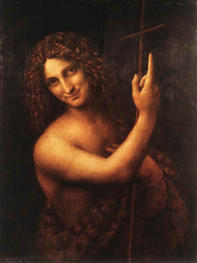 Inizierei da un’immagine di Aurelio che ci descrive bene quale sia la sua missione.Notate qualche somiglianza con il San Giovanni Battista di Leonardo Da Vinci?Cosa vuole dirci il profeta con quel dito puntato verso il cielo?