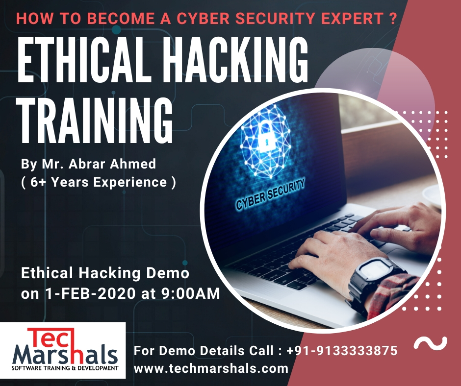 TechMarshals's tweet photo. Ethical Hacking Demo By Mr Abrar on 01-02-2020 at 9:00AM
Ethcial Hacking New Batches Starts On 03rd FEB @11am, 2:30pm, 4:00pm, 5:30pm
Call : π²: +91-9133333875 / 9133333871
https://t.co/dx3EeoSoXG
#EthicalHacking #CEH #classroom #Training #techmarshals #realtimeTraining https://t.co/CNoMdXFJsT