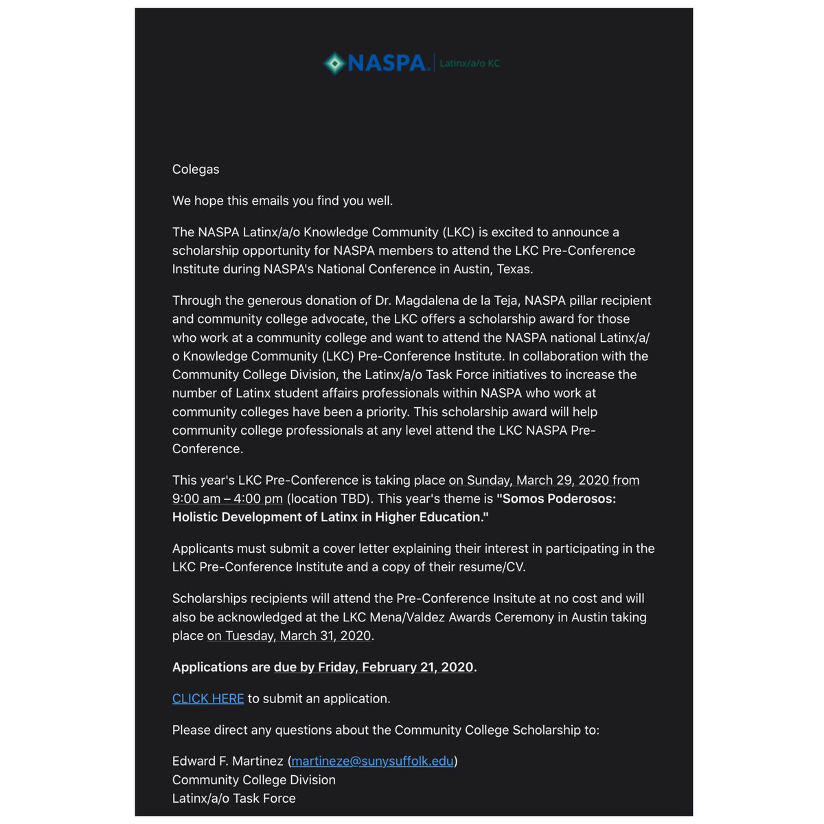 NASPA Region I LKC tweet media