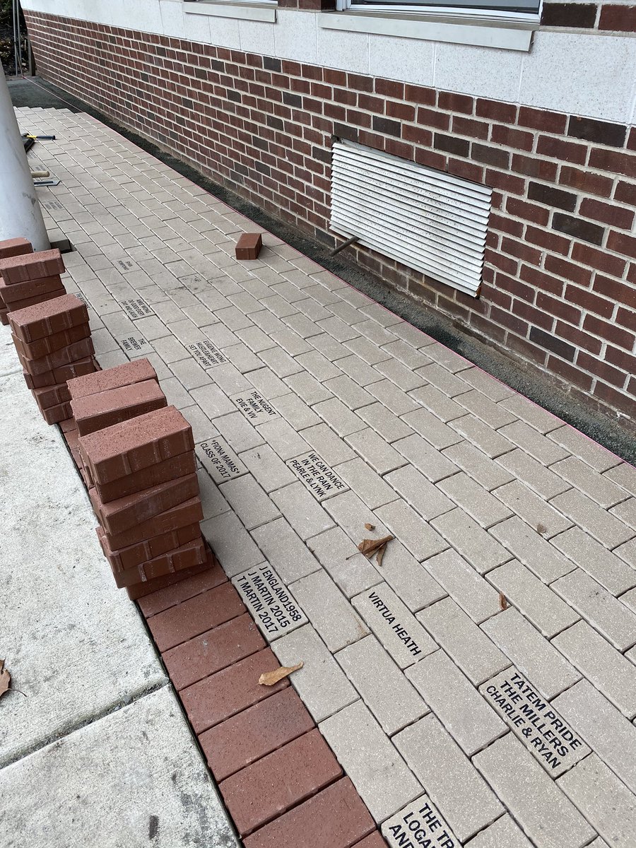 JFTatemES's tweet photo. At long last! #legacybricks @JFTatemES @HaddonSchools #tatemtigerpride Thank you, Tatem PTA and our grounds crew for installing these lovelies! https://t.co/myTEfiIsrv