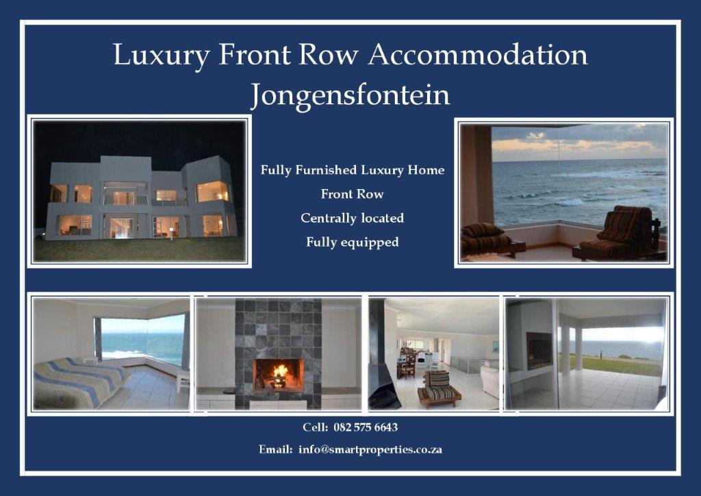 Garden Route - Jongensfontein self-catering holiday accommodation. 4 People @ R2500 per night. 8 People R4500 per night. December booked until 4 January. Easter school holiday still available. 0832859868