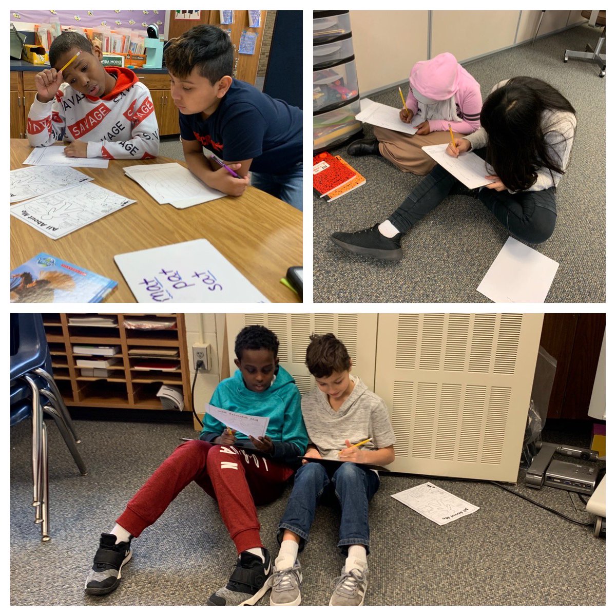 aariasESL191's tweet photo. : partnership writing project. Collaborating with 4/5 gr for #WINTime (What I Need) @RahnArtsTech #accessprep https://t.co/R5cp444zJX