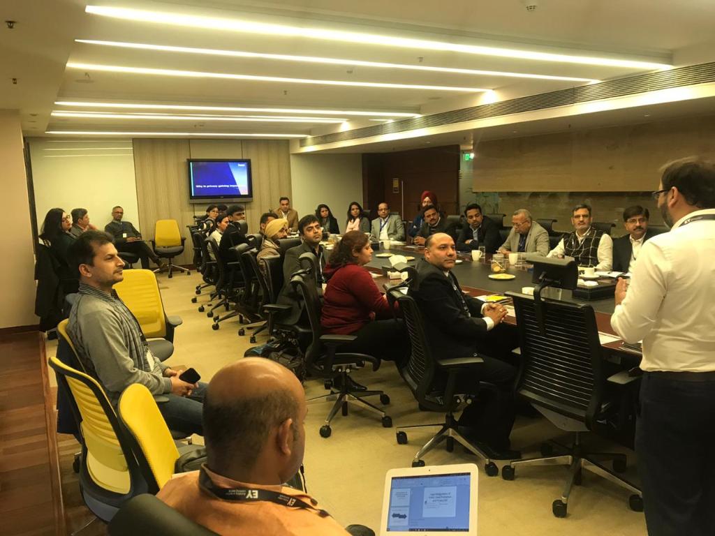 DeloitteIndia's tweet photo. Deloitte India Risk Advisory professionals conducted a data privacy session at the IAPP KnowledgeNet Chapter, Delhi in honour of #DataPrivacyDay2020. Read our point of view on the latest India Privacy Bill 2019. https://t.co/GrZrdFKgxB #TheDataTalk #SayYesToPrivacy #NowtoNext https://t.co/emwQSoMIcd