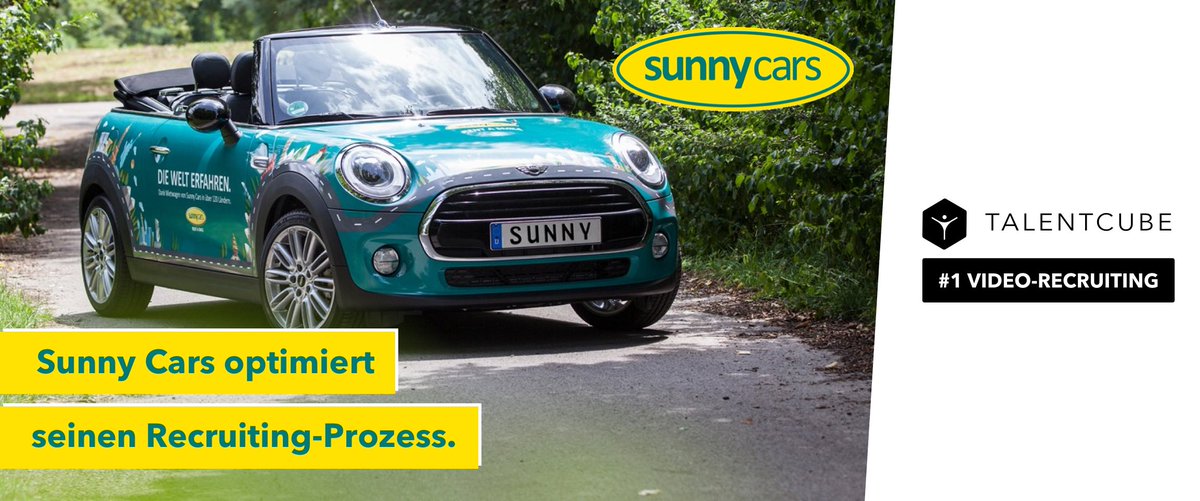 Sunny Cars meets Talentcube 🤩

Das Mietwagenunternehmen setzt auf Videointerviews mit dem Partner Talentcube...

hier weiterlesen 🖇sunnycars.de/sunny-cars-in-…

#SunnyCars #Mietwagen #Videobewerbung #VideoRecruiting #HR #Trends #Digitalisierung #Recruiting #Personalmanagement