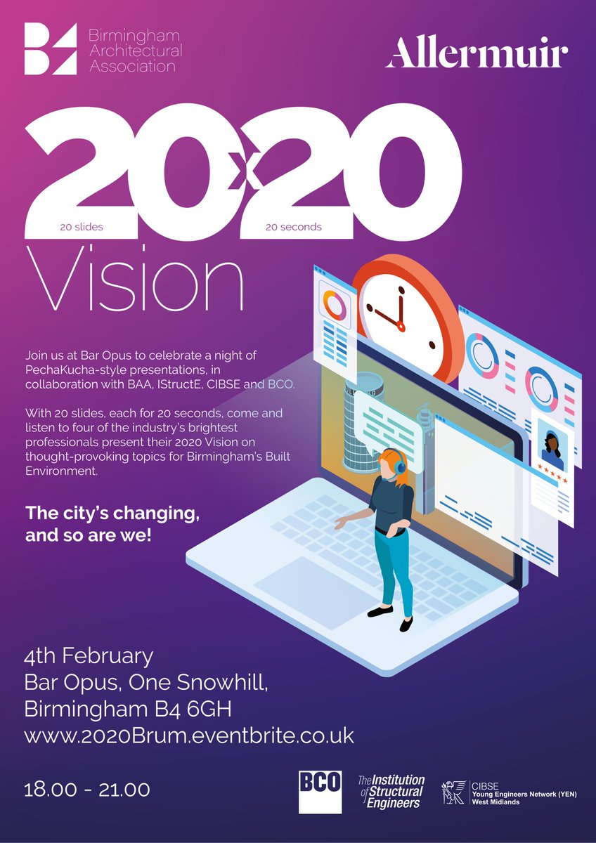 DesignJq's tweet image. We are delighted to be supporting @Birm_Arch in hosting a night of PechaKucha-style presentations not to be missed!

Register below for this event which will be taking place at Bar Opus next Tuesday - we hope to see you there :) 

eventbrite.co.uk/e/2020-vision-…

#BrumArchitecture