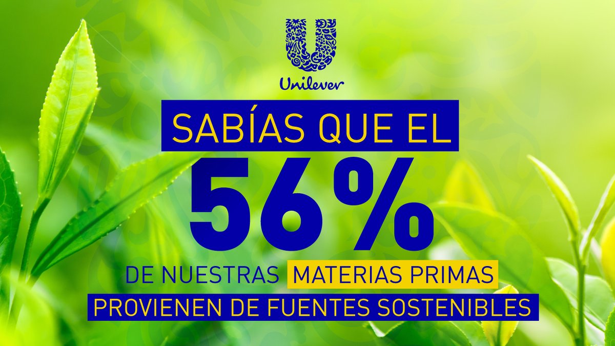 ¿Sabías que en Unilever gran parte de nuestras materias primas provenientes de la agricultura son de prácticas sostenibles? Trabajamos juntos por un mundo mejor. #VidaSostenible.