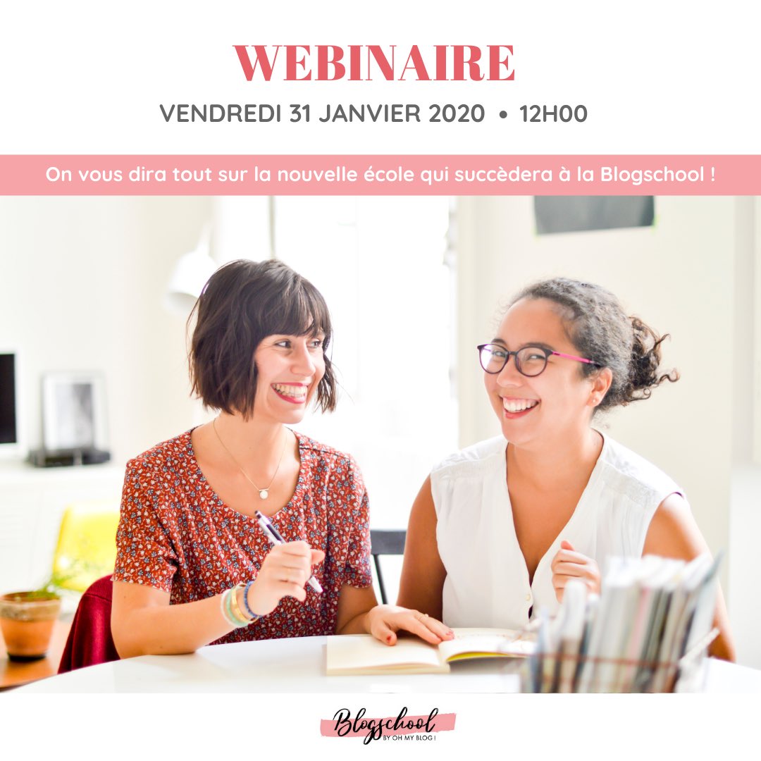 J-6 avant le lancement de notre nouvelle école ! ⏳🎉

Rendez-vous ce vendredi à 12h00 pour le dernier webinaire blogschool : on vous dévoilera tout en avant-première sur la nouvelle école ! 😁

Ne rate pas ça !
👉🏻 blogschool.fr