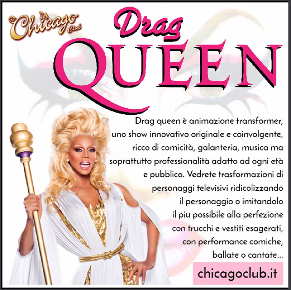 ChicagoClub_it's tweet photo. Al #ChicagoClub propone come #intrattenimento durante la vostra #festa lo #spettacolo di #DragQueen, è #animazione #transformer, uno #show innovativo originale e coinvolgente, ricco di #comicità, galanteria, #musica ma soprattutto #professionalità adatto ad ogni età e #pubblico.. https://t.co/r9KITbSYaS