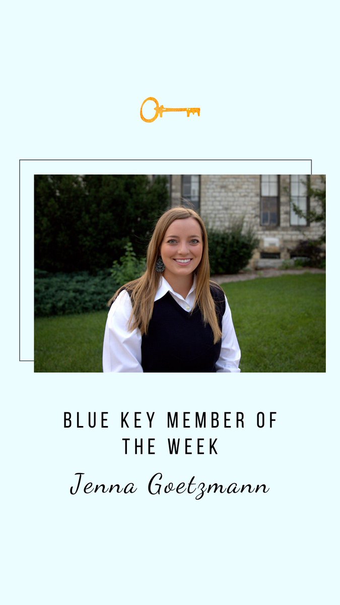 BlueKeyKSU's tweet photo. Our next Blue Key member of the week is our Director of Membership, Jenna https://t.co/eFSAwewunt