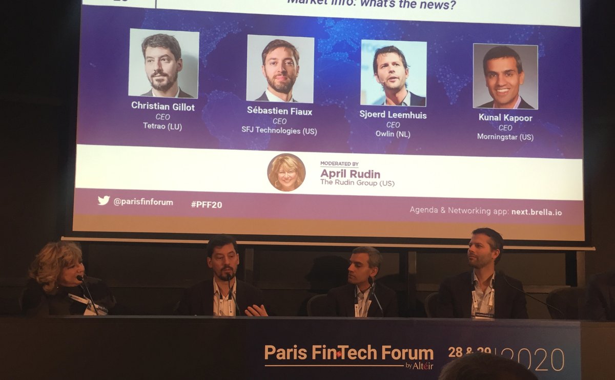 Intervention of <a href="/chgillot/">Christian Gillot</a> our CEO on the digitalization of #WealthManagement panel with our sharp chair April Rudin. Whether it is for data dissemination, collection, understanding, change through #AI is coming. Thanks to all participants! #fintech #AM #funds #PFF2020