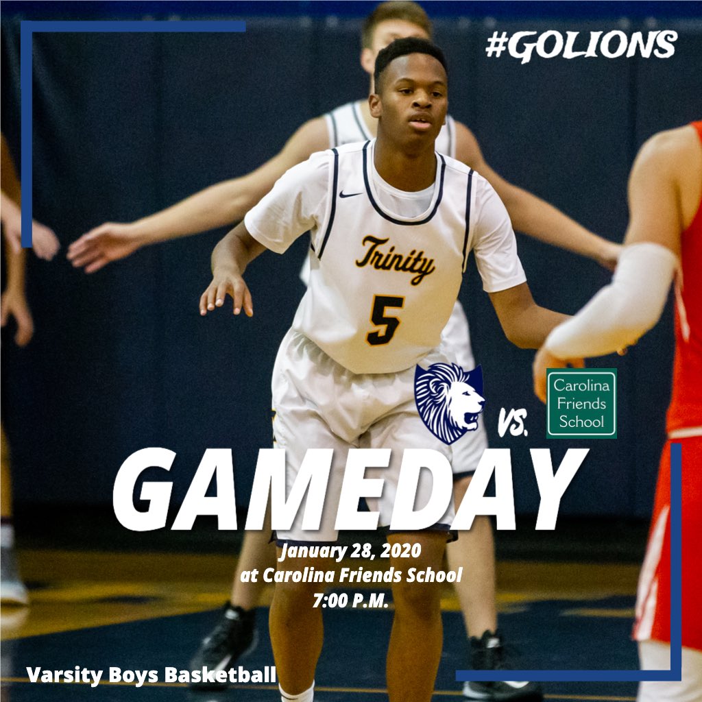 TrinityDCHLions's tweet photo. GAMEDAY!!! 🏀 takes on CFS today!  #GOLIONS https://t.co/tXjNuIzoKv