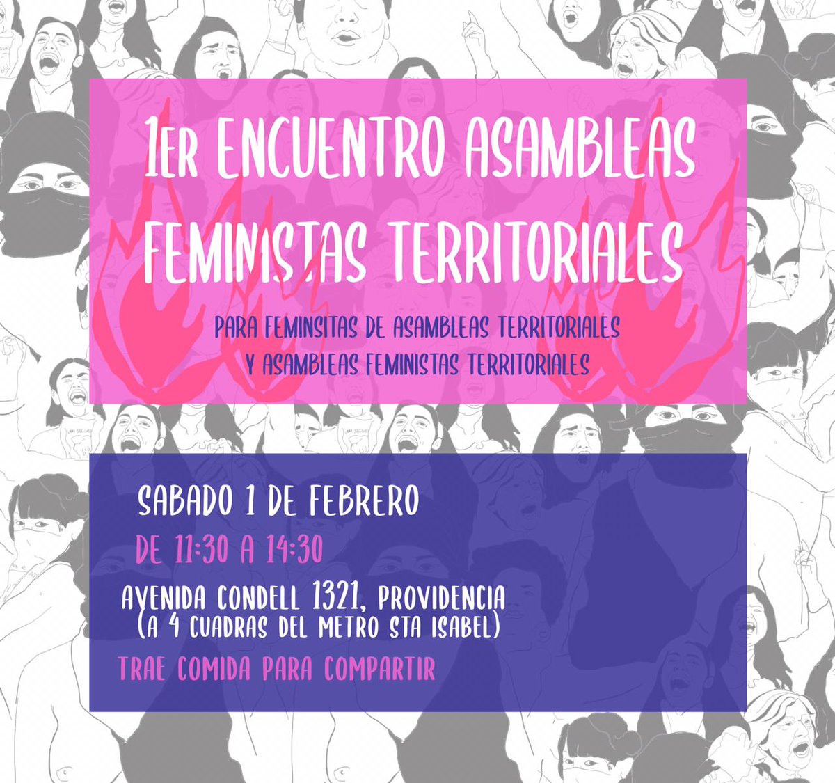 FeministasProv1's tweet photo. 1er encuentro territorial de asambleas feministas y feministas de asambleas mixtas. Buscamos coordinar y fortalecer nuestro trabajo a nivel metropolitano, así como construir un espacio que nos permita avanzar hacia un proceso constituyente. #feministasenlucha https://t.co/sHxp1049rn