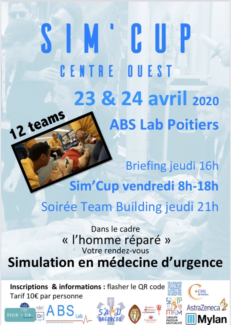 CmucVdL's tweet image. Et préparez vos équipes pour la SimCup Centre Ouest du 23-24 avril 2020 #simulation #urgences #simcup