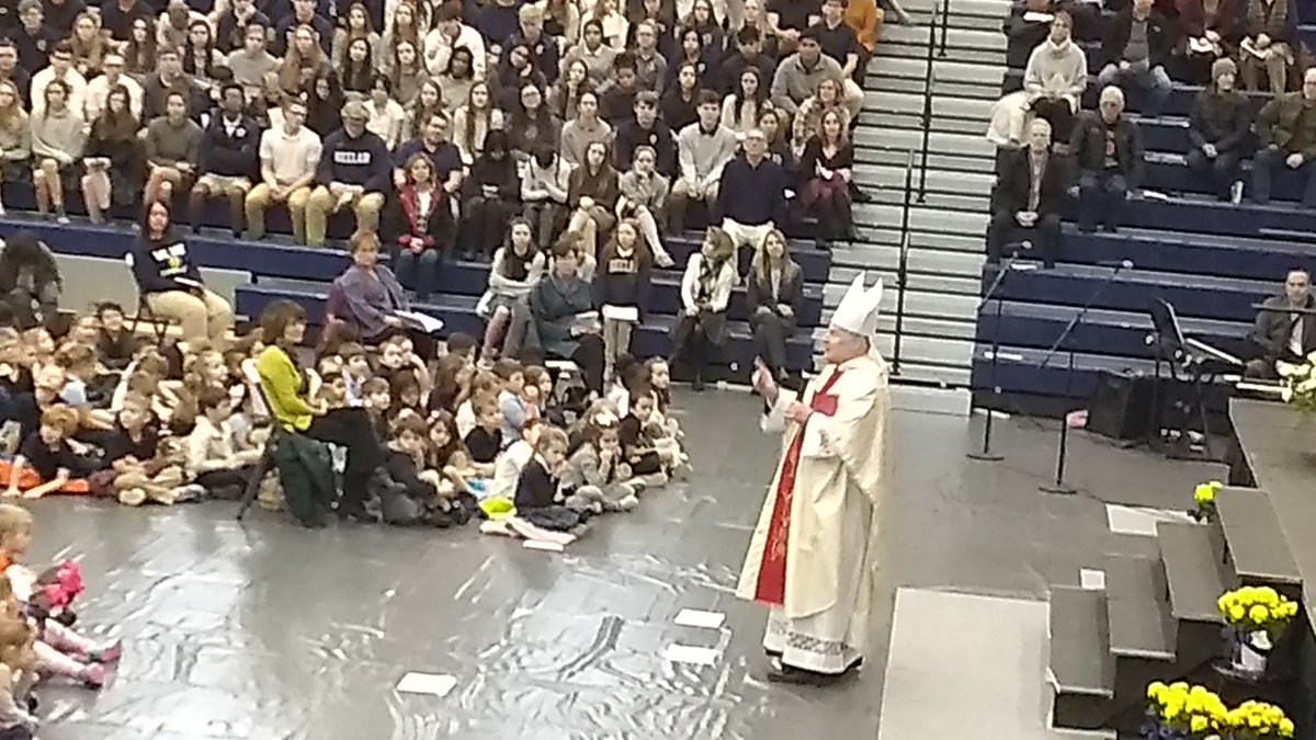 Bishop Nickless tells the Bishop Heelan students to give their parents a hug and thank them for the gift of a Catholic education.  #csw2020 #nwiowacatholic