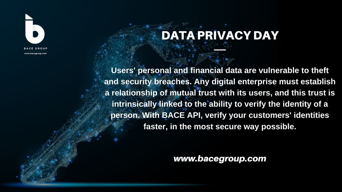 bacehq's tweet photo. With BACE API, verify your customers' identities faster, in the most secure way possible.
https://t.co/3o4Kh8PazN
#DataPrivacyDay
#SecureWithBace
#facialrecognition
#cybersecurity
#databreach
#bacegroup
#security
#baceapi https://t.co/Ld7HBsX4MY