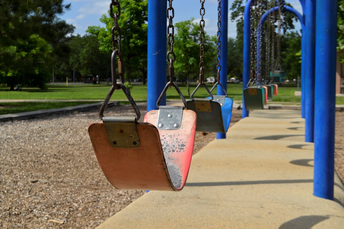 Image of swings at a playground. Image by F. Muhammad from Pixabay