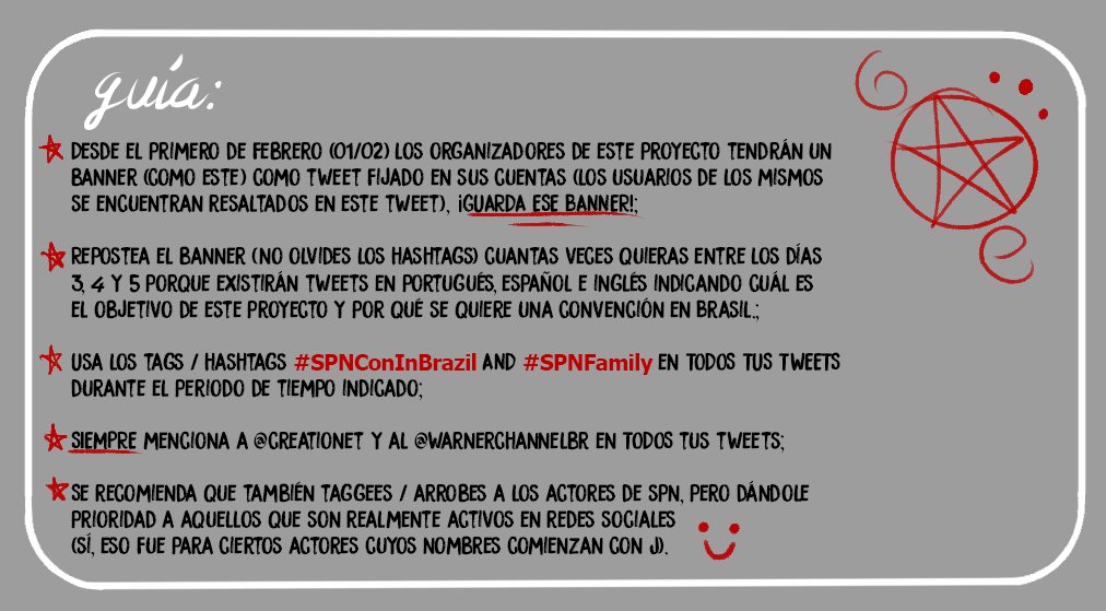 SPNConInBrazil's tweet photo. Como los brasileños son los únicos que hablan portugués aquí en Sudamérica, decidimos que era justo hacer los banners en español también. Let's go guys!

#SPNConInBrazil #SPNFamily https://t.co/T7PbnNfUJn