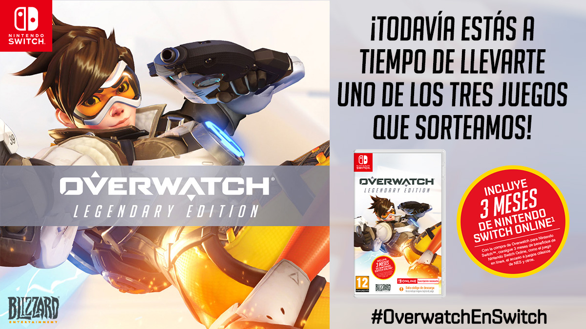 NintendoES's tweet photo. ¡Todavía estás a tiempo de llevarte un #Overwatch: Legendary Edition para #NintendoSwitch! Síguenos a nosotros y a @OverwatchES y cuéntanos qué aspecto del juego te llama más la atención utilizando #OverwatchEnSwitch. https://t.co/WOAwZIQp4k https://t.co/3qDO64kO23