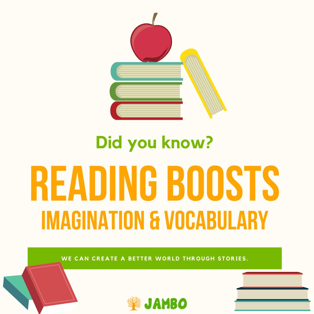 jambobooks's tweet photo. Reading has unthinkable benefits. Which one is your favorite? 📚
#JamboBooks #WhyIJambo #kidsread https://t.co/6vnmRl4Pz8