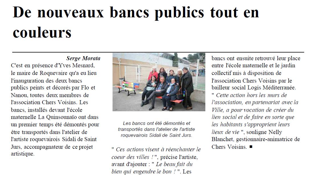 #1001Locataires┃Projet artistique à Roquevaire : une action de l’association #CherVoisins en partenariat avec la ville pour créer du lien et faire en sorte que les habitants s’approprient leurs lieux de vie. #LogisMéditerranée <a href="/desaintjurs/">Sidali DE SAINT-JURS</a> <a href="/Recipro_Cite/">Récipro-Cité</a>