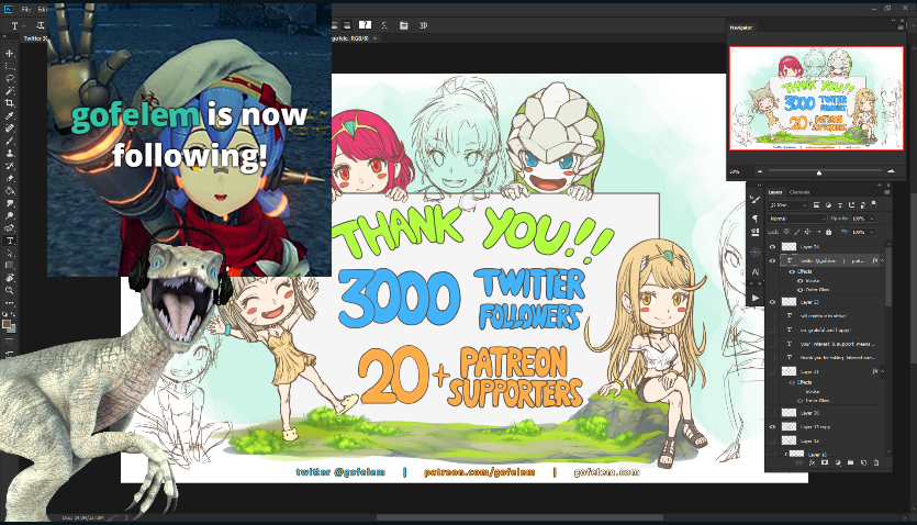 Finally setup my Twitch! Been working on it for a while. Please drop to see me create artworks, interact, or just want to chill w/ jrpg music。^‿^。

Live now @ https://t.co/eoUkTNQDum

We also have a gofelem jrpg discord community since last year: https://t.co/oe5Miw8vEI 