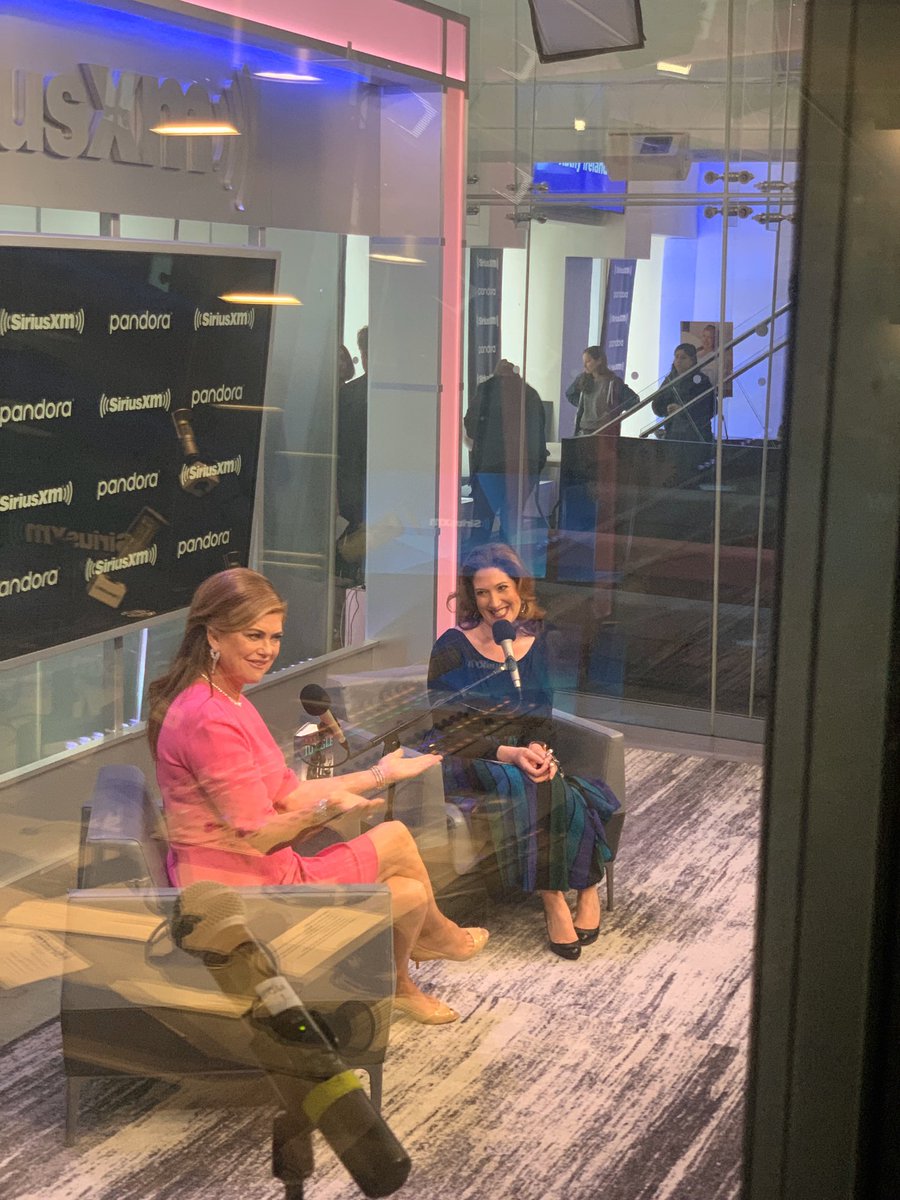 kathyireland's tweet photo. With the impressive @randizuckerberg  at @SIRIUSXM Fish Bowl Studio talking women, business, non profits 
and collaboration with brilliant 
@RachVD on #FashionJungle! Show airs 2/5/20 https://t.co/N1aEuPbVIs
