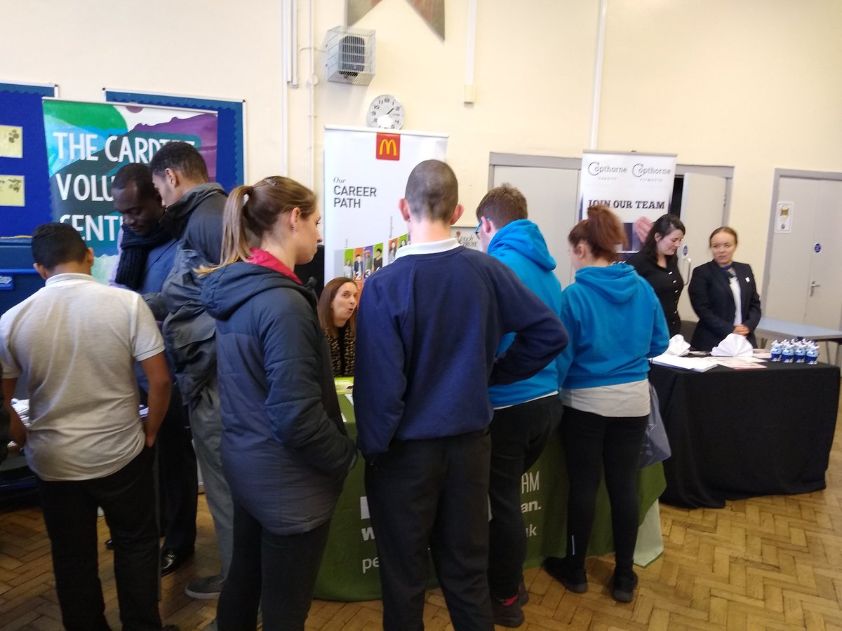 AdeColeCdff's tweet photo. Many thanks to @cardiffcouncil @Lovell_UK @unitedlivinggrp @phsgroup @CopthorneCDF @McDonalds @DwrCymru @BigIdeasWales @CardiffPF @C3SC @CAVC @LearningCardiff @the_ECCC @V21CyfleCymru for meeting pupils at @WoodlandsHS today. https://t.co/F9Z387F7f8