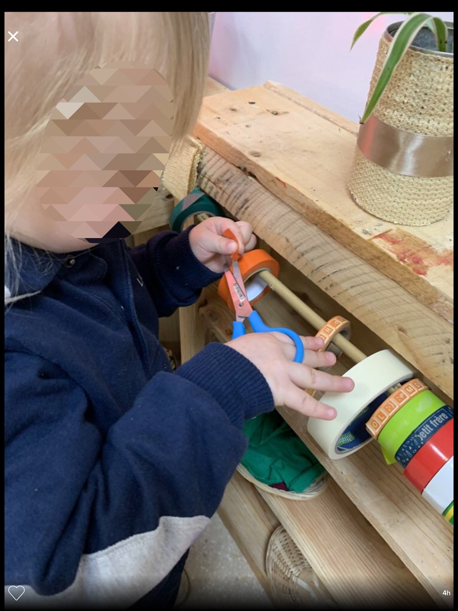 LouiseHawker3's tweet photo. Today Pre Nursery 2 were using scissors to cut tape, which requires great skill opening and closing the scissors, this helps develop the small muscles in their hands. @LaudeLES #Earlyyears #LESWhatsBestForKids #LESRocks #LESAmazingLearning https://t.co/l27j2oRLey