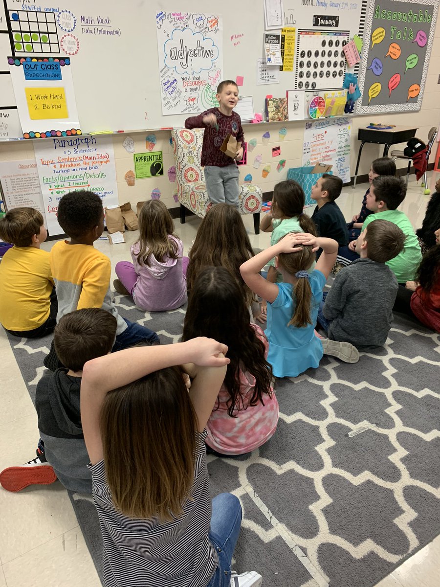 BCEmsharbin's tweet photo. So much excitement playing Adjective Surprise! We brought in our favorite items and described them using adjectives, our classmates had to guess what we brought. @goostreek @BCEmsharbin https://t.co/DlRK6TLkmq