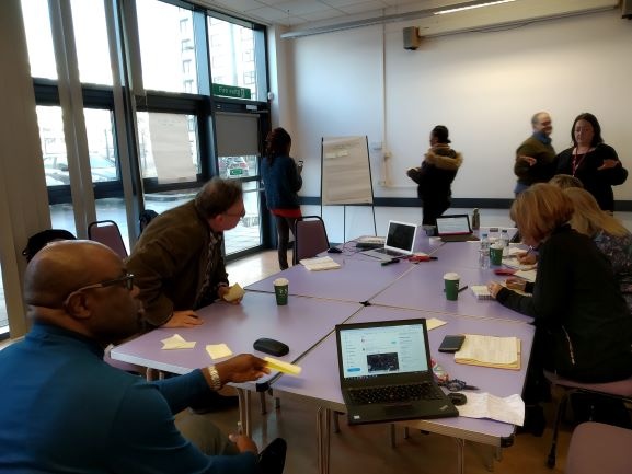SalfordCouncil's tweet photo. Productive workshop today at #pendletongateway with @goodthingsfdn @onlinecentres in Salford hosted by @kathykennedy &amp; @surriyagtf exploring logistics around a tablet loan scheme to help residents learn digital skills #digitalyou #digitalsalford https://t.co/vbGCbxtkTJ