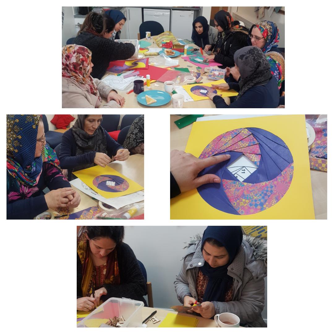 CHAI_Project's tweet photo. At @RoundthornCP Chai yesterday our talented mum's continued with their school values display. Great work coming together #Origami #skills #Reducingisolation #Buildingconfidence #ParentalEngagement #DevelopingWomen https://t.co/XlfKXiW4s6