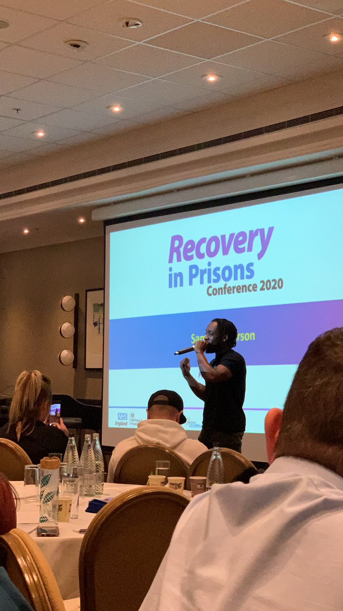 jess_redhead1's tweet photo. A fantastic final performance here at the #PrisonRecovery conference by Sam from Maverick Sounds - rapping about how  “life is a lesson”  #inspiringpeersthroughmusic https://t.co/ROr3NM4wfK