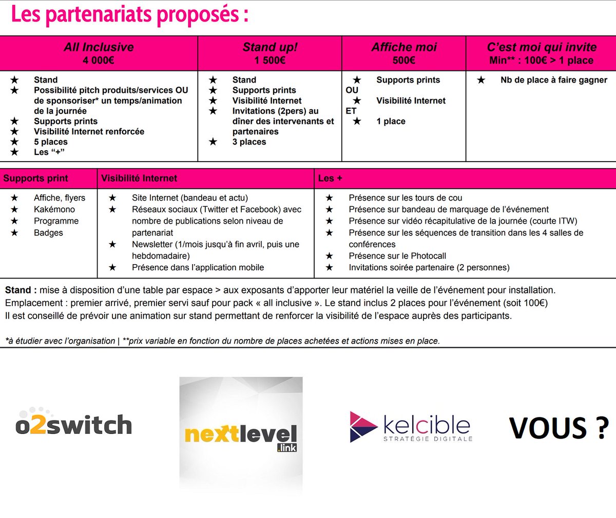 #WebCampDay : la semaine débute bien et c'est l'occasion pour nous de remercier nos 3 premiers sponsors de 2020 !

Merci à @Kelcible <a href="/o2switch/">o2switch</a>  et <a href="/NextLevelLink/">NextLevel by Semjuice</a> pour leur soutien

Il nous reste encore 3 stands pour devenir sponsors vous aussi (ou bien des packs web)