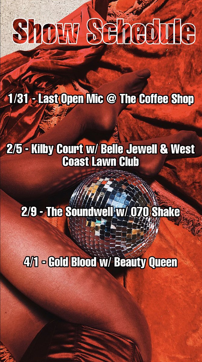 CeraGibson's tweet photo. Show Schedule 🥰🥰 https://t.co/T5ni2LvYuP