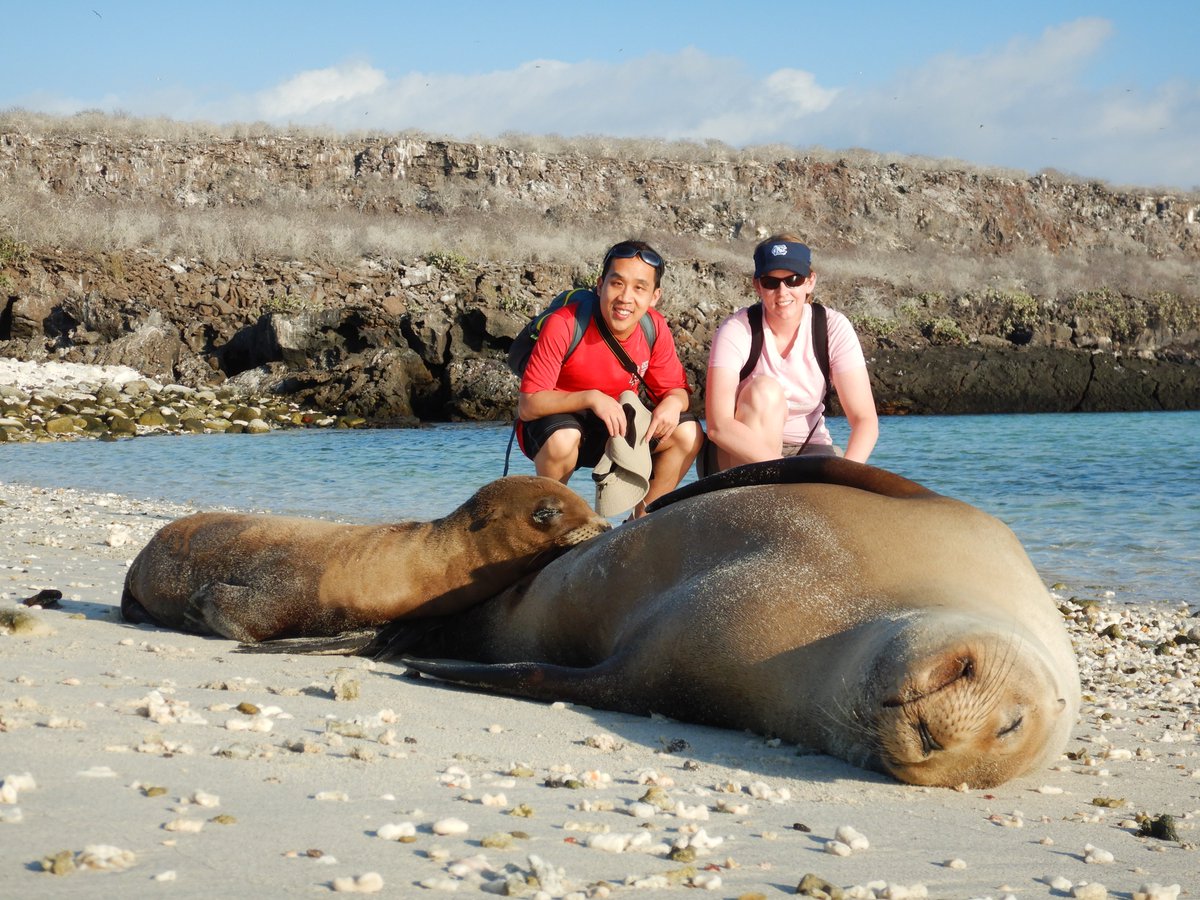 Jeremy and me behind a sea lion and baby