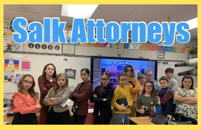 Salk6thGrade's tweet photo. 6th graders have been learning about persuasive/argumentative writing through weighing the pro &amp; cons of the game Pokemon Go. Today, they get to use what they’ve learned to argue their claims in Judge Jenks’ courtroom! @salksoars @fraserfamily https://t.co/GoxY4FiTCF