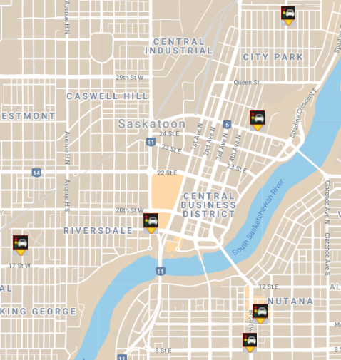 Where are our cars located? We have two cars in Nutana, two cars in Riversdale, and two cars in City Park. You can find the exact locations at saskatooncarshare.com under the 'Book a Car' tab. #yxe #yxecarshare #whyownwhenyoucanshare