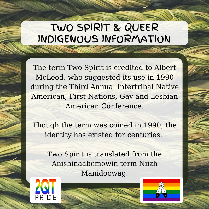 2QTPride's tweet photo. Let's learn more about Two-Spirit and Queer Indigenous identities! 😊Go to our FB page to see all the information and to get the resources available and the sources we used. DM us if you have any questions https://t.co/n08e8xNHmh