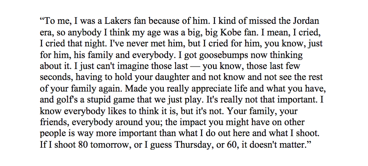 Josh_Berhow's tweet photo. Brooks Koepka on Kobe Bryant is worth reading... https://t.co/3n79PCeMd1