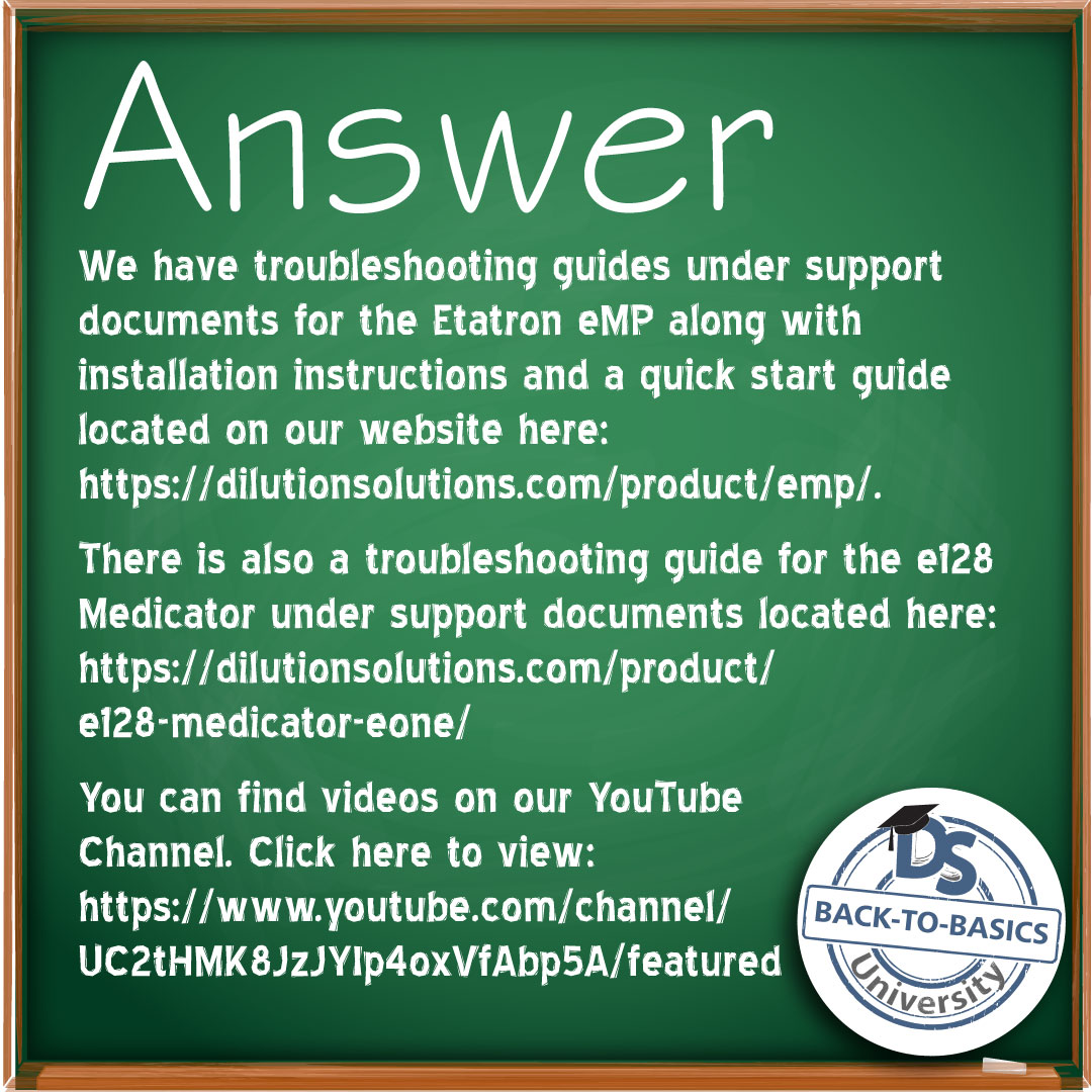 DilSols's tweet photo. Do you know where to find tips for troubleshooting your Etaton? Swipe for the answer. 

#DilutionSolutions #DeliveryMadeEasy #ClickClackGotYourBack #BackToBasics #YouTube #Etatron #education #troubleshooting #guides https://t.co/MH9oJKMkl5