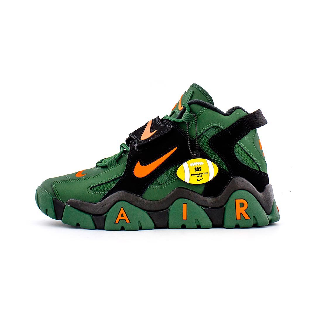 nike air barrage mid green orange