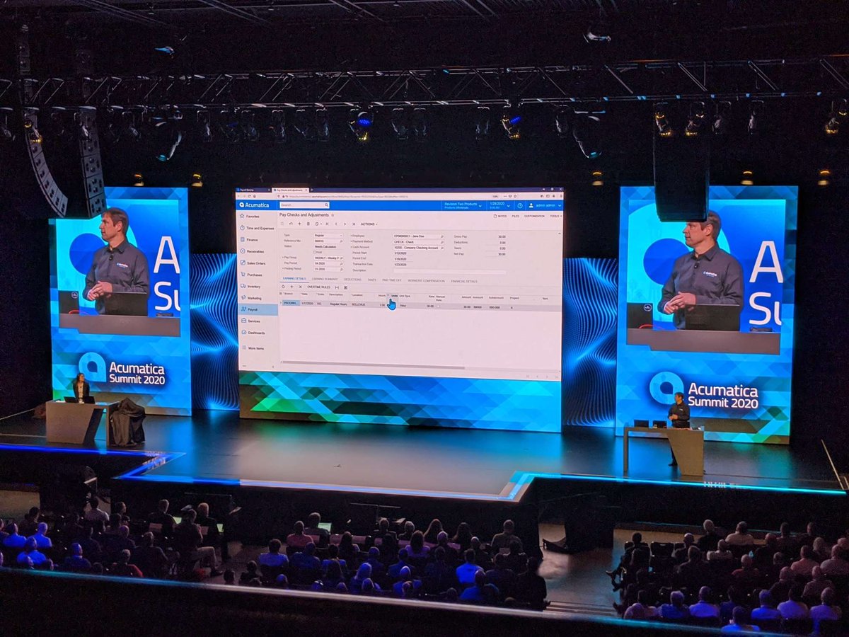 Acumatica's tweet photo. Now looking at #AcumaticaPayroll - new for #Acumatica2020R1! #AcumaticaSummit https://t.co/a64qdttko9