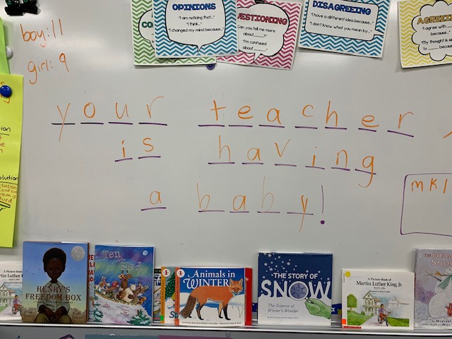 MrsBrenerDJ's tweet photo. Told the BIG news to the kiddos today! 🥰🍼👶 #djroars #ilbsd13 https://t.co/Dw32JUspDS